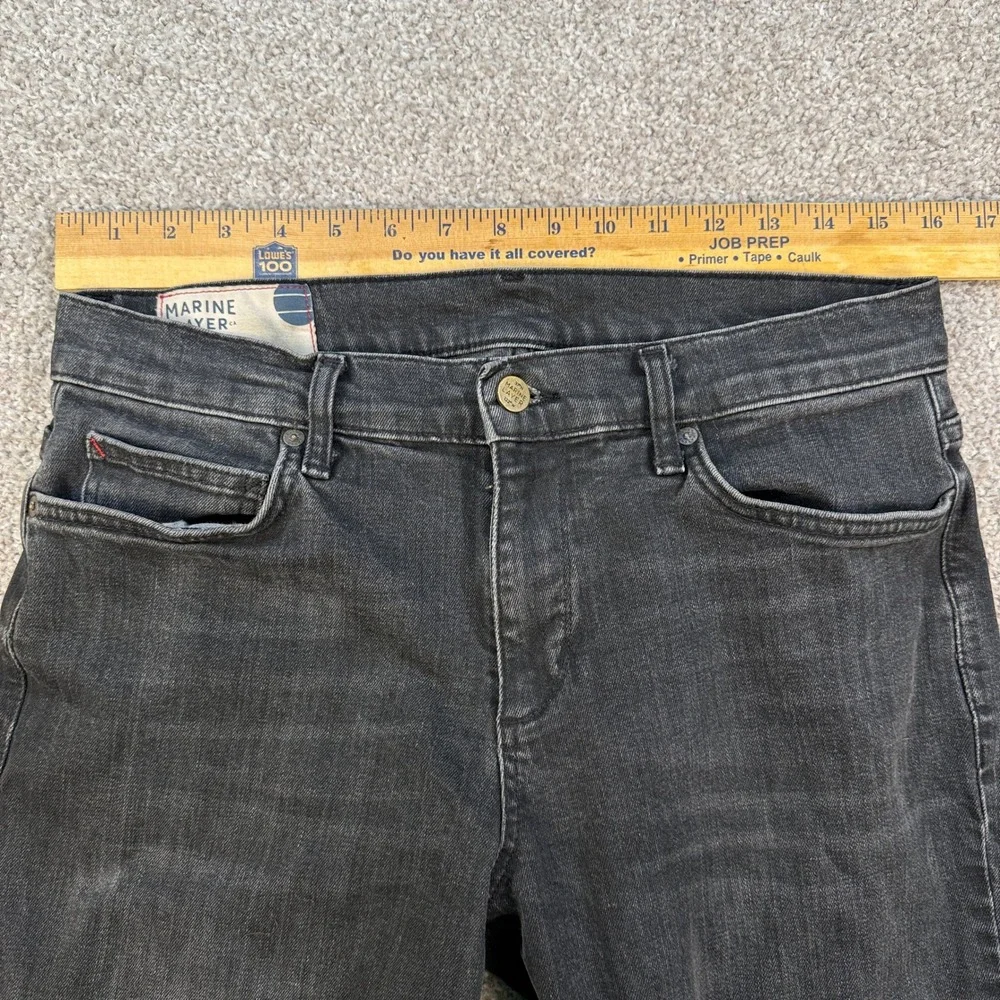 Marine Layer Jeans Mens 32x32 Black Straight Leg Denim Casual Classic Essential